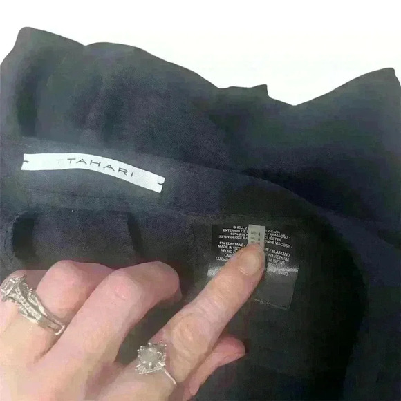 T Tahari Dark Navy Dress Pants | Work Office Corporate Slacks | Size 4 - Picture 3 of 3